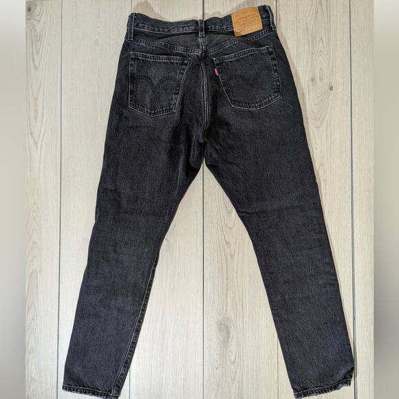 Levi's 501 skinny 27 x 28 black distressed big "E" button fly jeans - Picture 4 of 7